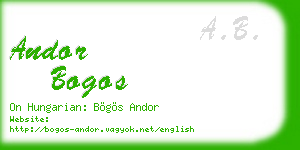 andor bogos business card