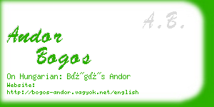 andor bogos business card